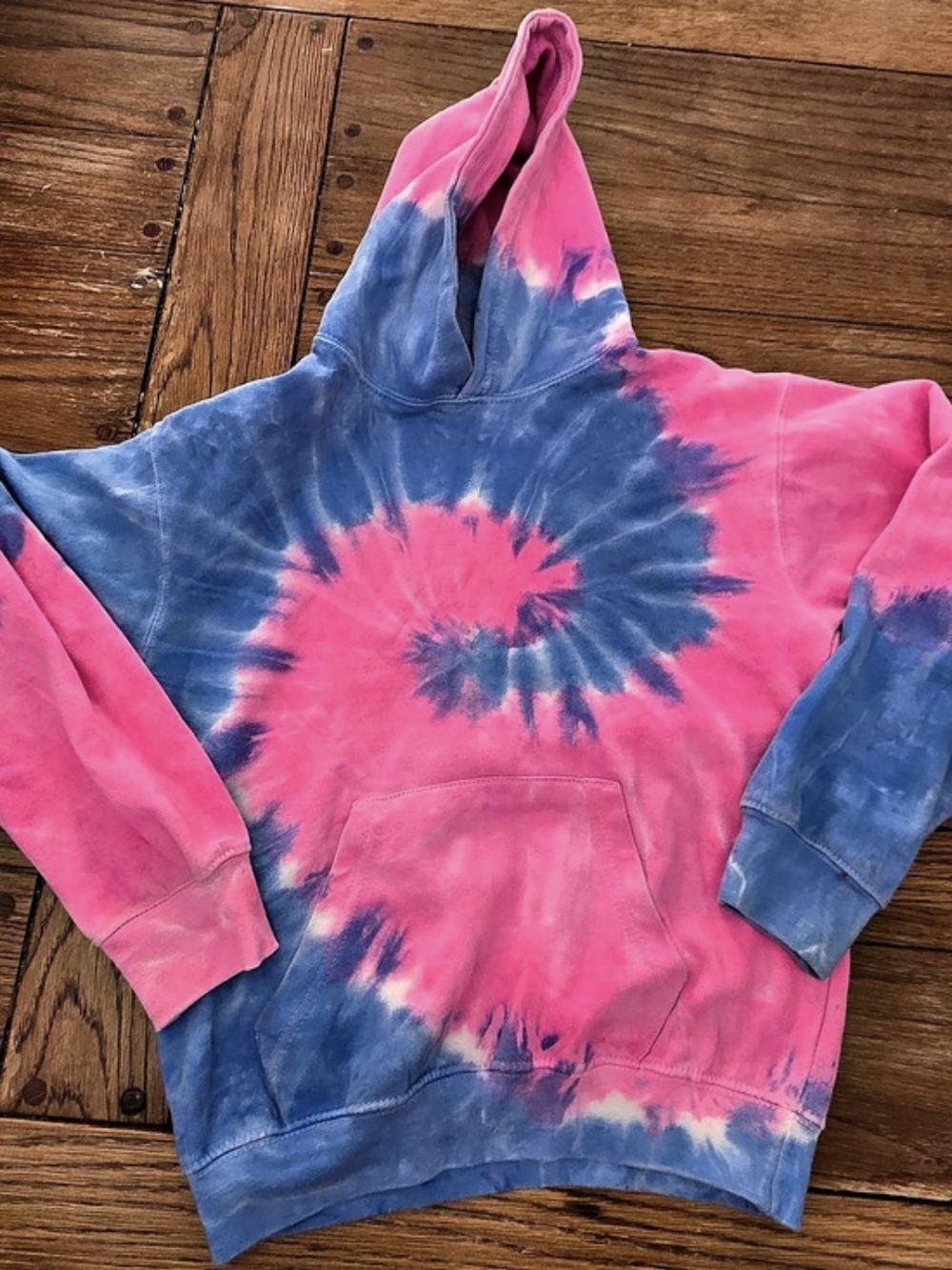 Exist Tie-Dye Hoodie in Pink & Blue Size Large
